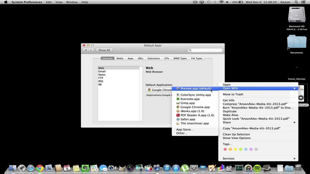 How to change default app for pdf mac osx